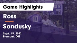 Ross  vs Sandusky  Game Highlights - Sept. 15, 2022