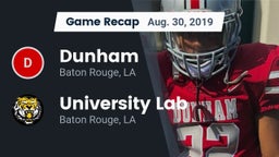 Recap: Dunham  vs. University Lab  2019