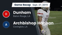 Recap: Dunham  vs. Archbishop Hannan  2019