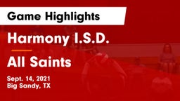Harmony I.S.D. vs All Saints Game Highlights - Sept. 14, 2021