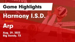 Harmony I.S.D. vs Arp  Game Highlights - Aug. 29, 2023