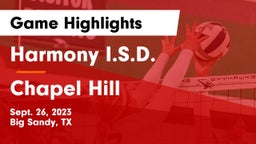 Harmony I.S.D. vs Chapel Hill  Game Highlights - Sept. 26, 2023