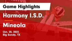 Harmony I.S.D. vs Mineola  Game Highlights - Oct. 20, 2023