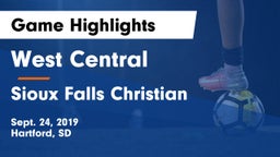 West Central  vs Sioux Falls Christian  Game Highlights - Sept. 24, 2019