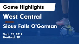 West Central  vs Sioux Falls O'Gorman  Game Highlights - Sept. 28, 2019
