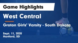West Central  vs Groton Girls' Varsity - South Dakota Game Highlights - Sept. 11, 2020