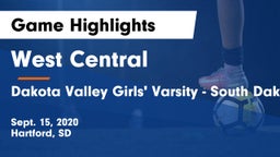 West Central  vs Dakota Valley Girls' Varsity - South Dakota Game Highlights - Sept. 15, 2020