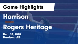 Harrison  vs Rogers Heritage  Game Highlights - Dec. 10, 2020