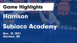 Harrison  vs Subiaco Academy Game Highlights - Nov. 18, 2021