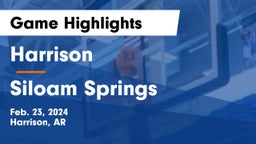 Harrison  vs Siloam Springs  Game Highlights - Feb. 23, 2024