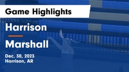 Harrison  vs Marshall Game Highlights - Dec. 30, 2023