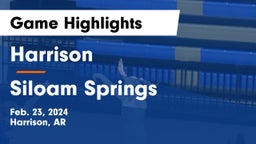 Harrison  vs Siloam Springs  Game Highlights - Feb. 23, 2024