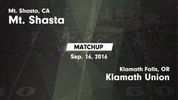 Matchup: Mt. Shasta High Scho vs. Klamath Union  2016