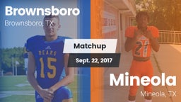 Matchup: Brownsboro High vs. Mineola  2017