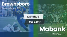 Matchup: Brownsboro High vs. Mabank  2017