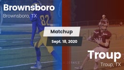 Matchup: Brownsboro High vs. Troup  2020