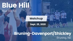 Matchup: Blue Hill High vs. Bruning-Davenport/Shickley  2020