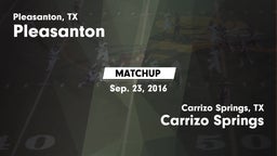 Matchup: Pleasanton High vs. Carrizo Springs  2016