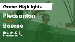 Pleasanton  vs Boerne  Game Highlights - Nov. 19, 2019