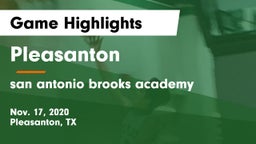 Pleasanton  vs san antonio brooks academy Game Highlights - Nov. 17, 2020