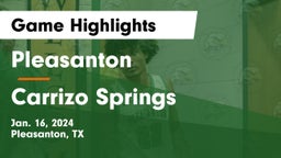 Pleasanton  vs Carrizo Springs  Game Highlights - Jan. 16, 2024