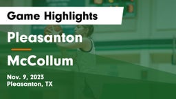 Pleasanton  vs McCollum  Game Highlights - Nov. 9, 2023