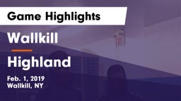 Wallkill  vs Highland  Game Highlights - Feb. 1, 2019
