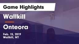 Wallkill  vs Onteora  Game Highlights - Feb. 15, 2019