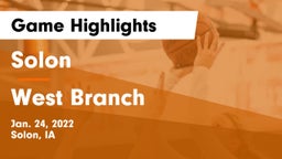Solon  vs West Branch  Game Highlights - Jan. 24, 2022