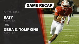 Recap: Katy  vs. Obra D. Tompkins  2016