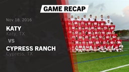 Recap: Katy  vs. Cypress Ranch  2016