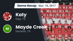 Recap: Katy  vs. Mayde Creek  2017