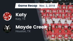 Recap: Katy  vs. Mayde Creek  2018