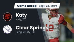 Recap: Katy  vs. Clear Springs  2019