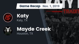 Recap: Katy  vs. Mayde Creek  2019