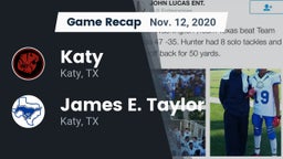 Recap: Katy  vs. James E. Taylor  2020