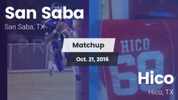 Matchup: San Saba  vs. Hico  2016