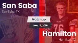Matchup: San Saba  vs. Hamilton  2016