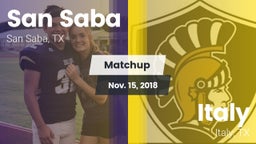 Matchup: San Saba  vs. Italy  2018