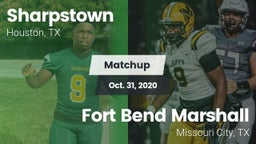 Matchup: Sharpstown High vs. Fort Bend Marshall  2020