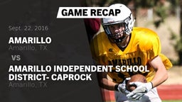 Recap: Amarillo  vs. Amarillo Independent School District- Caprock  2016