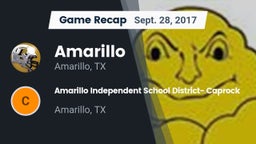 Recap: Amarillo  vs. Amarillo Independent School District- Caprock  2017