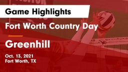 Fort Worth Country Day  vs Greenhill  Game Highlights - Oct. 13, 2021