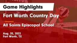 Fort Worth Country Day  vs All Saints Episcopal School Game Highlights - Aug. 20, 2022