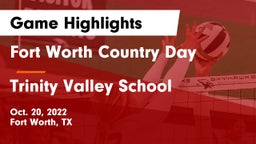 Fort Worth Country Day  vs Trinity Valley School Game Highlights - Oct. 20, 2022