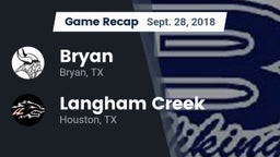 Recap: Bryan  vs. Langham Creek  2018