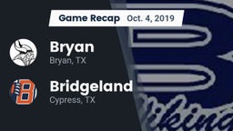 Recap: Bryan  vs. Bridgeland  2019