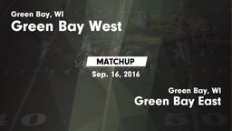 Matchup: Green Bay West High vs. Green Bay East  2016