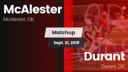Matchup: McAlester High vs. Durant  2018