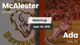 Matchup: McAlester High vs. Ada  2018